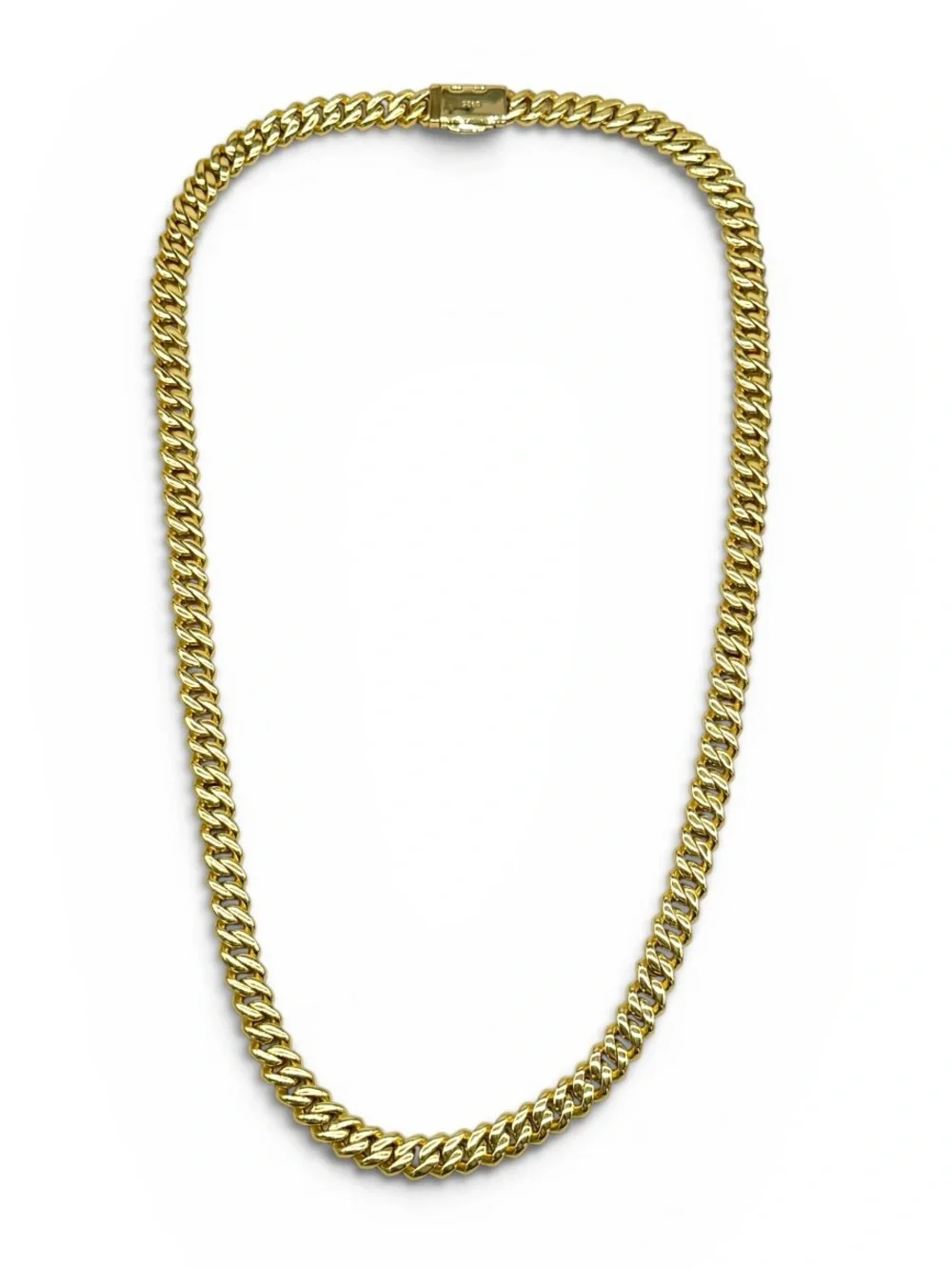18k Gold Plated, 925 Silver, 9.OCTW Moissanite Square Miami Cuban Chain